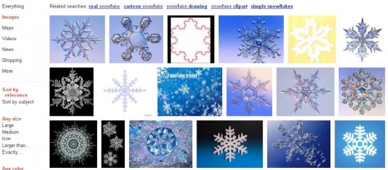 Snowflake image search results