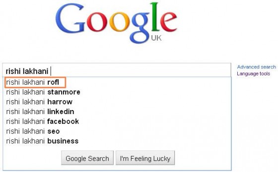 Example of Google Instant Autocomplete Manipulation